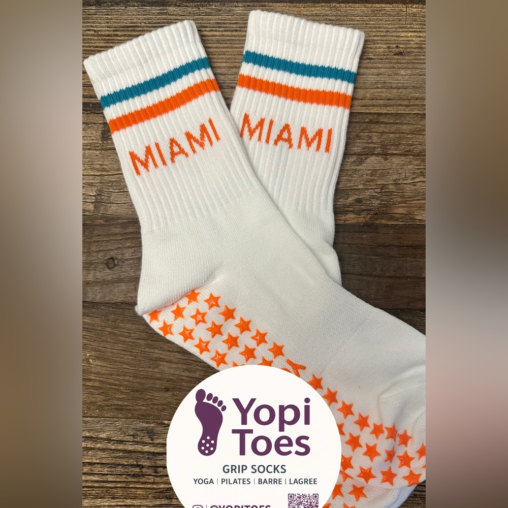 Miami Theme Grippy Socks - great for Pilates/Yoga/Lagree/Barre - Picture 3 of 3